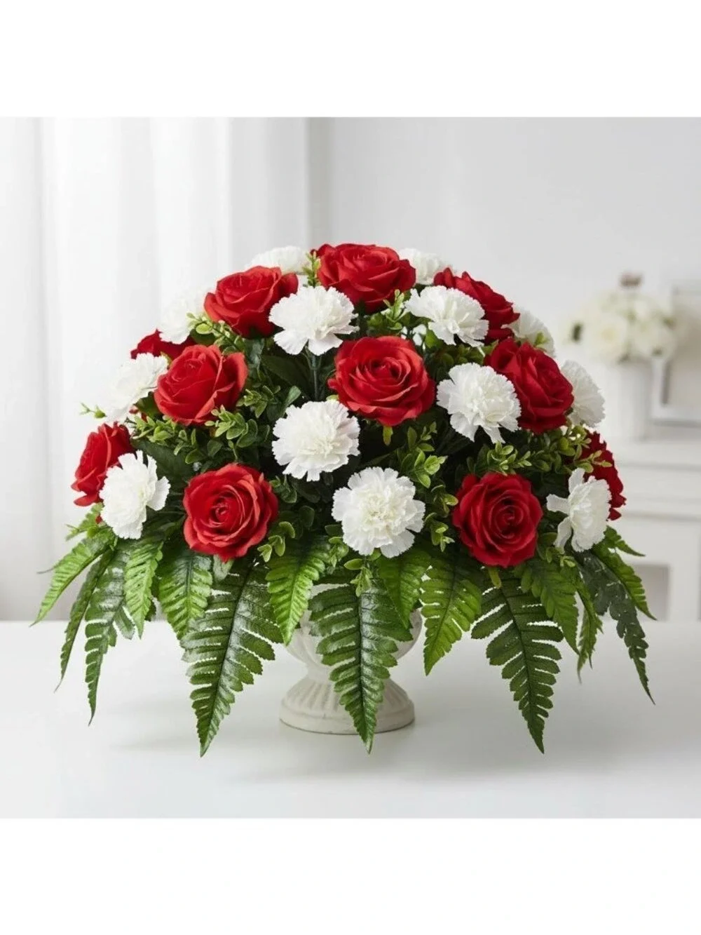Artificial Fern Stems Greenery Bundle 10 Stems Faux Leather Fern Leaves Greenery